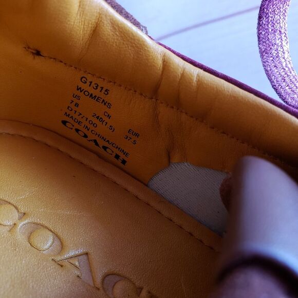 Coach Printed Suede Fringe Satin Metallic Sneakers Women's Size 7B Walking - Picture 11 of 14